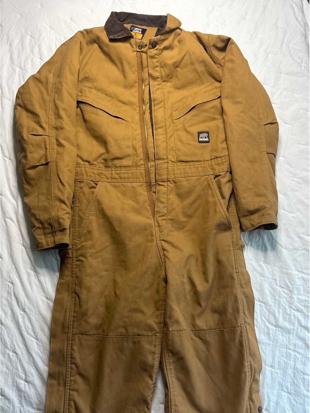 Berne Men's Insulated Brown Coveralls Size S Short